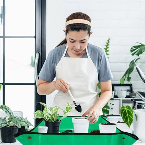Repotting Mat for Indoor Plants - 26"*26" Plant Potting Tray Transplanting Mat Foldable Waterproof Indoor Gardening Supplies - view 7