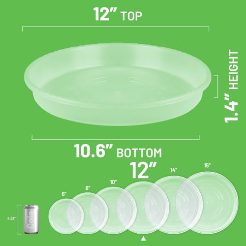 6-Pack Plastic Plant Saucers Tray for Indoor, 12 Inches, Clear - view 2