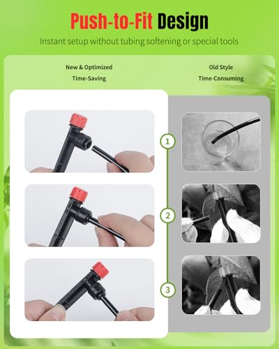 30 Pcs Push-to-Fit Drip Irrigation Emitters with Adjustable Water Flow Irrigation Drippers Drip Emitters Sprinklers with Stake & 8 Holes Drip Irrigation System Parts for 1/4 Inch Tubing - view 5