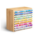 Bamboo Marker Organizer, Wooden Desktop Storage Holds 126 Markers