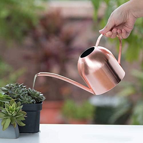 Small Watering Can for Indoor Plants, 15oz/450ml Stainless Steel Long Spout Watering Can for Succulents, Herbs (Rose Gold) - view 3