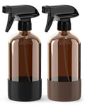 Amber Glass Spray Bottles - 2 Pack 16 oz Spray Bottles for Cleaning, Hair