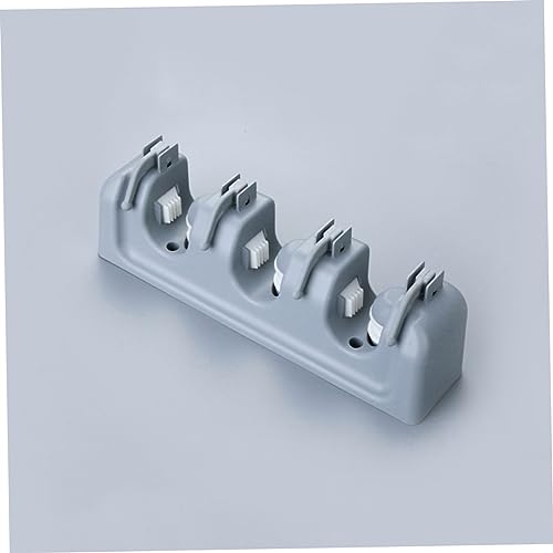 Wall Mounted Broom Mop Holder, 3 Slots 4 Hooks PP Plastic Organizer - view 3