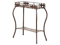 Santa Fe Iron Rectangular Plant Stand (Matte Brown) (30"H x 24"W x 11"D)