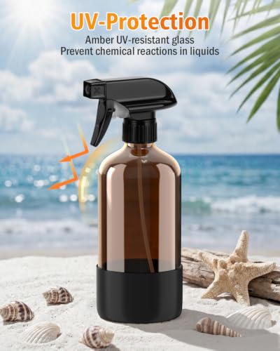 Amber Glass Spray Bottles - 2 Pack 16 oz Spray Bottles for Cleaning, Hair - view 3