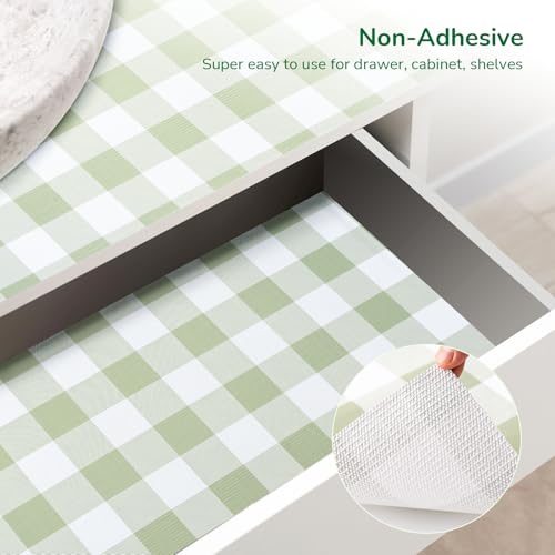 Green Gingham Shelf Drawer Liners Non-Adhesive 11.8In x 10FT - view 3