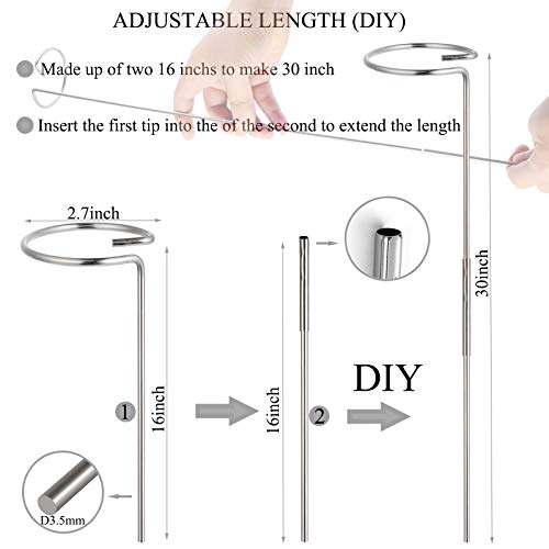 30 Inch Or 16 InchPlant Stakes for Flowers - 5 Pack, Adjustable Height - view 2