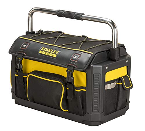 Stanley FatMax 1-79-213 Tool Carrier with Protective Cover, 49 x 31 x 28 cm, 600 Denier Nylon Bag, Waterproof and Impact Resistant, Robust Carry with Many Inner Pockets