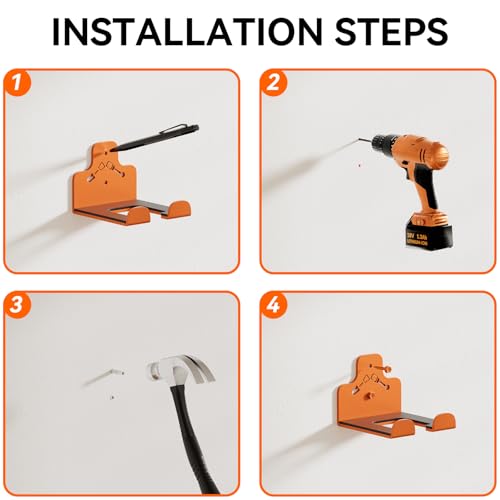 Garage Storage Trimmer Rack, Weed Whackers Holder Organizer, Orange, 1 Pack - view 6