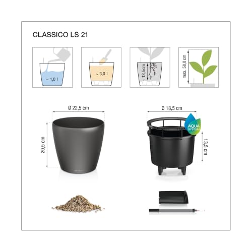 16027 Classico LS 21 Self-Watering Planter, Scarlet Red High Gloss - view 4