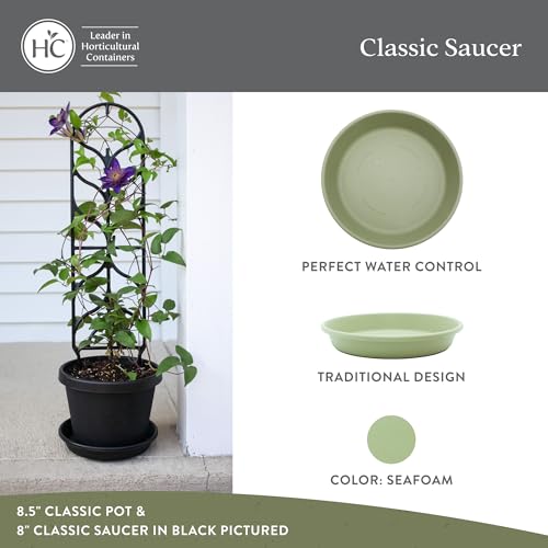 Flower Pot Saucers - Plastic Plant Saucer for Outdoors & Indoors - Traditional Design Plant Pot Trays for Water Drainage - Durable & Stylish Round Plant Tray (14-inch Seafoam) - view 2