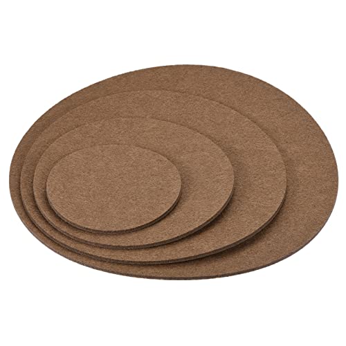 8 Pack Planter Coasters Set Felt Round Flowerpot Drip Pad Mat Apply to Outdoor/Garden (4" 6" 8" 10", Brown)