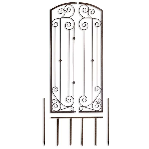 Garden Trellis 32" W x 6' Tall, Heavy Duty Iron Freestanding - view 5