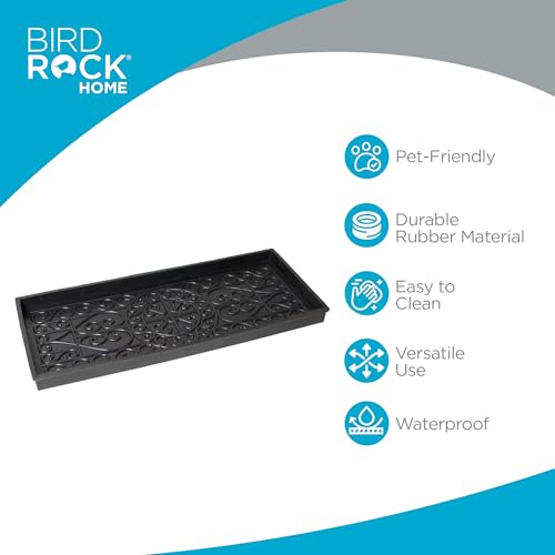 Large Rubber Boot Tray, Black, 34x14in - view 5