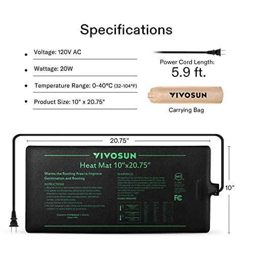 2 Pack Durable Waterproof Seedling Heat Mat 10" x 20.75" - view 2
