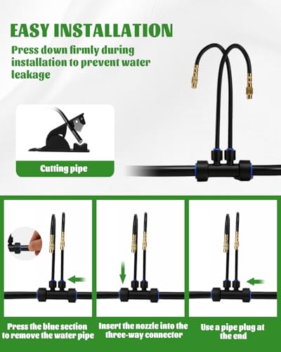 66FT Drip Irrigation System with 40 Nozzles, Automatic Drip Irrigation Kit, Garden Watering System with Dual-Head 360° Bendable Spray Nozzles for Lawn, Raised Bed (66FT, 40 Nozzles) - view 6
