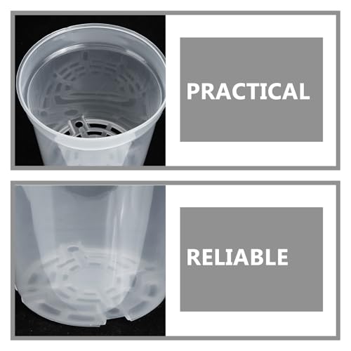 5pcs Plastic Flower Nursery Pots for Orchids and Seedlings, Medium Size (Diameter 10cm X Height 9cm), Outdoor and Indoor Gardening Containers for Plant Propagation and Growing - view 3