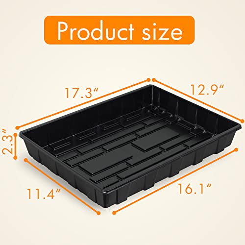 10 Pack Seed Trays, Reusable Plant Grow Trays, Ideal for Seed Starting, Microgreens, Indoor Gardening, and Greenhouse Plant Nurseries - No Drain Holes, 17.3" x 13" - view 2