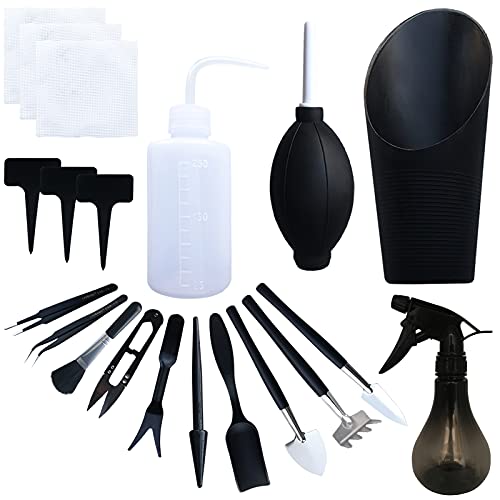 20 Pieces Succulent Plants Tools Mini Garden Transplanting Set for Fairy Garden Planting, Miniature Plant Care of Cactus, Houseplant, Bonsai Plants Tools Kit