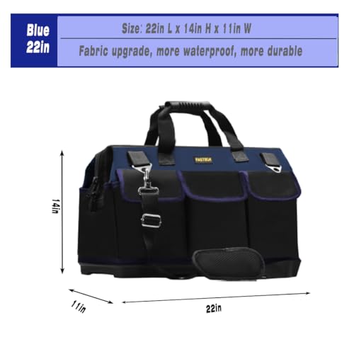 22in Heavy Duty Bottom Tools Bag With Wide Mouth For Tool Storage, Carrier and Organizer, Tote Bag for Men/Women, Wide Mouth Tool Bags With Inside Pockets (22 Inch) - view 2