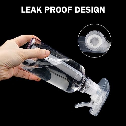 Plastic Spray Bottles, 16.9oz/500ml, 2 Pack，Clear - view 4