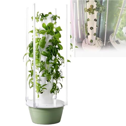 Hydroponics Growing System, Indoor Gardening Kits with LED Grow Light, Vertical Hydroponic Tower for Home Garden, Complete Hydroponic Setup, Ideal for Fresh Herbs and Vegetables