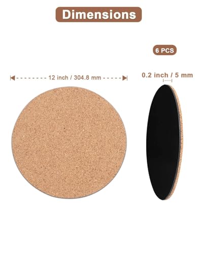 12 Inch Cork Plant Coasters, 2 Pack Large Round Plant Mats for Planters - view 2