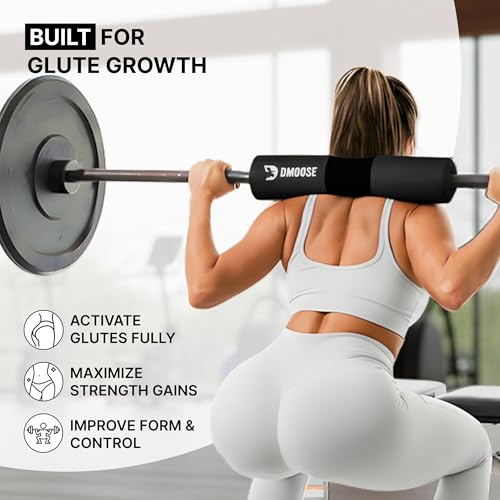 Barbell Pad for Hip Thrust, Squat & Lunges - Non-Slip Thick Foam Cushion for Neck and Back Support with Two Straps - Hip Thrust Pad for Leg Day - Fits All Olympic Bars and Smith Machine - view 3