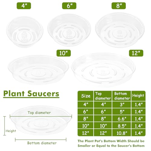 Plant Saucer 20 Pack Plant Trays for Pots 4 Inch Plastic Plant Saucers for Outdoors and Indoors Clear Drip Trays for Potted Plants Flower Pot Plates to Catch Water Plant Drainage Dishes No Holes - view 4