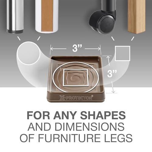 Furniture Cups – 3" Caster Cups 8 PCS – Lined Furniture Coaster - view 3