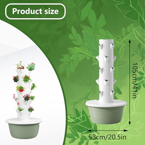 5-Layer Hydroponic Tower Garden Kit - Waterproof Soilless Growing System for Indoor/Outdoor Planting - Ideal Hydroponics Setup for Home Gardening - view 2