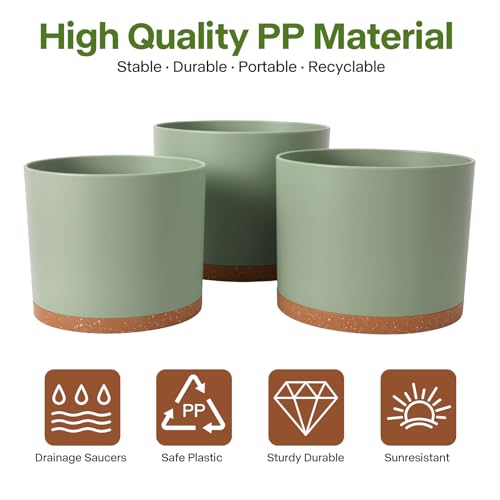 3 Pack Cylinder Planter Set 10/9/8 Inch White Indoor Plant Pots - view 5
