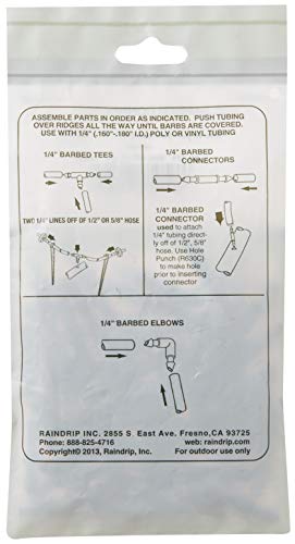 312050B Drip Irrigation Fittings Single Barbed Coupling Connectors, 1/4-Inch, 50 Per Bag, for Trees, Shrubs, Gardens, Black - view 5