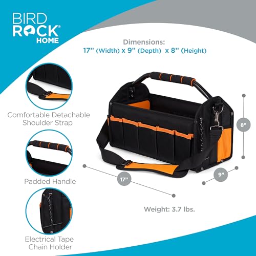 Open Top Electricians Tool Bag - Custom Electrician Organizer, Tool Carrier - 16 Pocket Utility Tool Box - Portable Shoulder Tote for Tech, Plumbers, Painters, Construction - 17 Inch - view 3