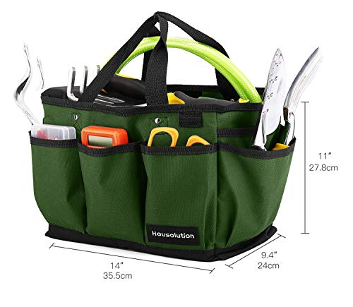 14 Inch Gardening Tote Bag, Garden Tool Storage Bag, Dark Green - view 6