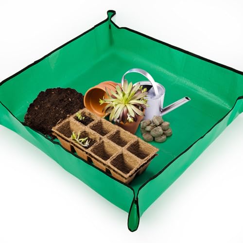 Repotting Mat for Indoor Plants - 26"*26" Plant Potting Tray Transplanting Mat Foldable Waterproof Indoor Gardening Supplies
