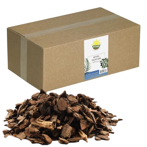 100% Organic Orchid Potting Bark (30 Quarts) All-Natural USA-Sourced Pine Bark Orchid Mix Additive
