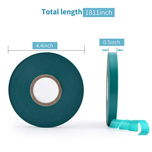 2 Pcs 150 Feet x 1/2" Wide Stretch Tie Tape Green Plant Garden Tie, Garden Vinyl Stake for Branches, Climbing Planters, Flowers - view 2