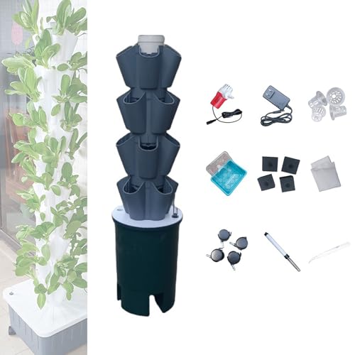 Hydroponic Tower Growing System Kit - Ideal Indoor/Outdoor Herb & Vegetable Garden for Gardening Enthusiasts, Efficient Hydroponics Setup for Home Growers