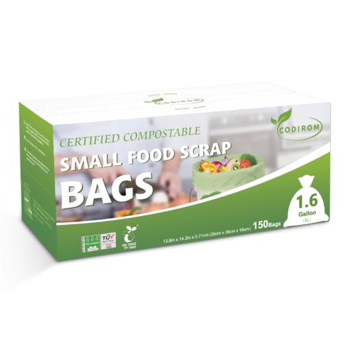 1.6 Gallon Compostable Trash Bags, 150 Count Kitchen Food Scrap - view 3