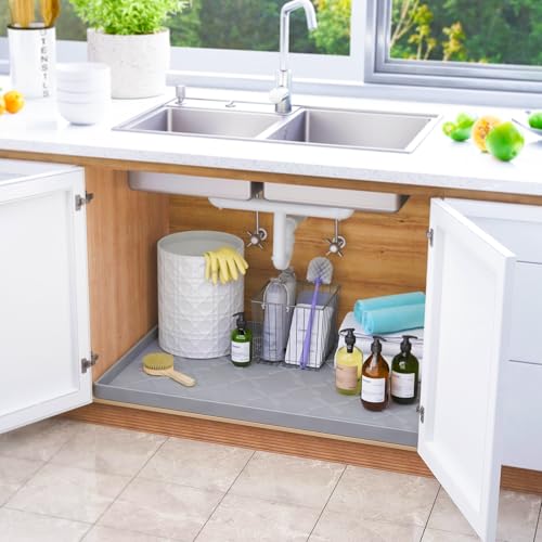 Waterproof Under Sink Mat 34" x 22", Silicone Mat Kitchen liner - view 2