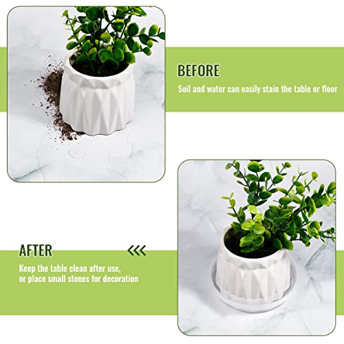 9 Pack Clear Plastic Plant Saucer, Durable Plant Trays Flower Plant - view 3