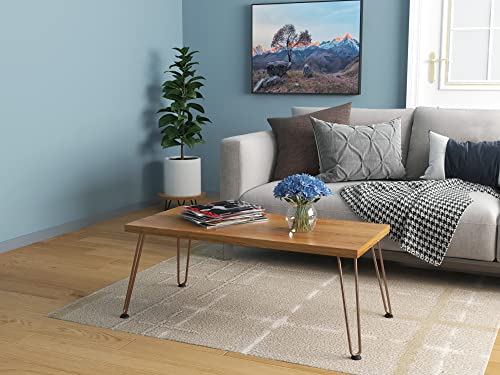 Coffee Table Legs 14 Inch Hairpin Legs Solid Rods Metal Table Legs Bench Legs for Furniture Set of 4 Furniture Feet with Floor Protectors Heavy Duty Desk Legs DIY Dresser Legs(Antique Copper) - view 5