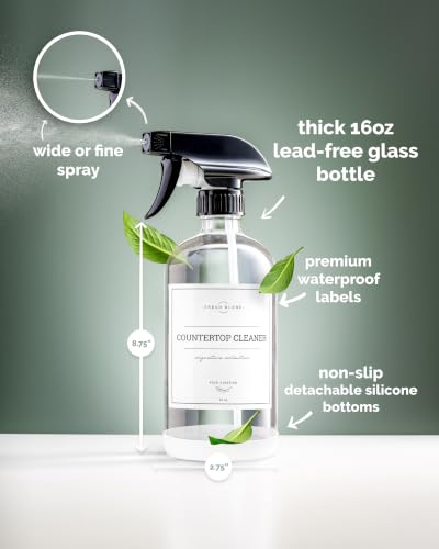 Glass Spray Bottles, 2 Pack Refillable Spray Bottles for Cleaning Solutions, Plant Misters, Clear Glass Spray Bottle for hair, 16 oz Mister Spray Bottle with Waterproof Labels - view 4