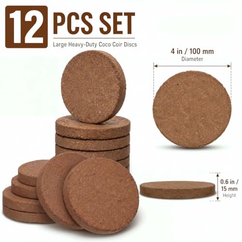 12pcs Large Coco Coir Pellet 100mm Seed Soil Pod Discs for Planting - view 2