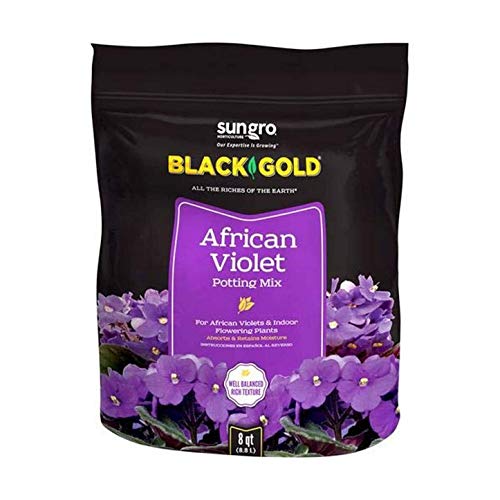 Black Gold Potting Soil - Indoor African Violet Organic Potting Mix - 8 Qt (4 Pack) - Peat Moss, Perlite