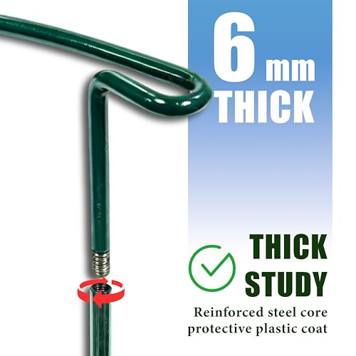 Plant Support Stakes for Large Heavy Plants,10PCS Peony Supports 14"x32" Heavy Duty 5mm Wire Peony Cages,Interlock Garden Supports Ring Border Support,Plant Support Cage for Rose Flowers - view 3