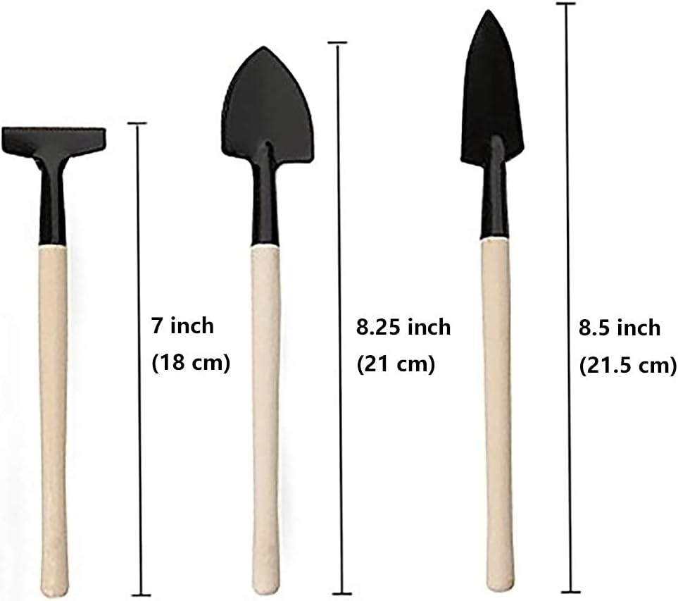 Gardening tool set (6 pcs) spade shovel rake for garden plants care house plants flower pot cactus vegetables kids indoor small plants mini medium plant tool succulent kit - view 3