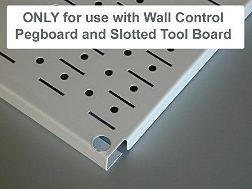 Shelf 9in Deep Pegboard Shelf Assembly Pegboard and Slotted Tool Board - White - view 3