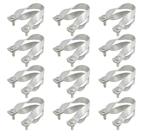 Cross-Connector (Purlin Bracket) for Greenhouse - Galvanized Steel (12 Pack w/Bolts) (1 5/8" x 1 5/8")